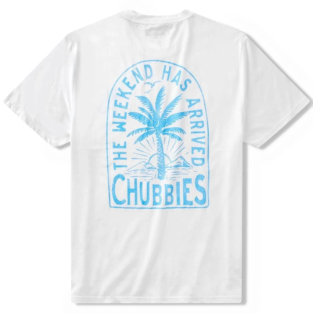 Chubbies The Going in The Duffle T-Shirt Mens L White Tropical Pullover DSGL1390 - Picture 2 of 12